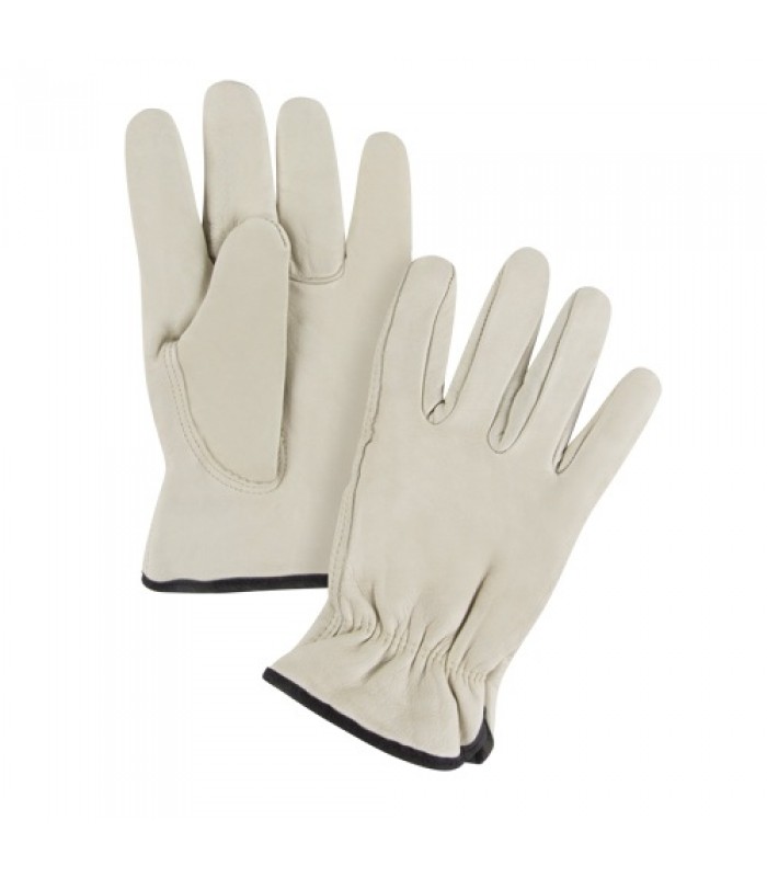 Gants de conducteur doublés pour l'hiver, Grand, Paume en Cuir fleur de vache, Molleton