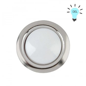 Sonnette filaire à bouton poussoir illuminé - Rond - Argent