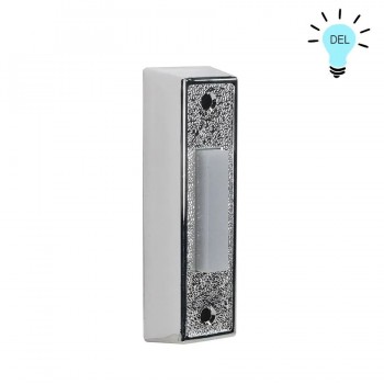 Wired LED Illuminated Push Button Doorbell - Rectangle - Silver