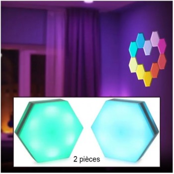 Xtreme Hexagon Adhesive Touch LED Light - 7.5 cm - Multicolor - 2 Pack