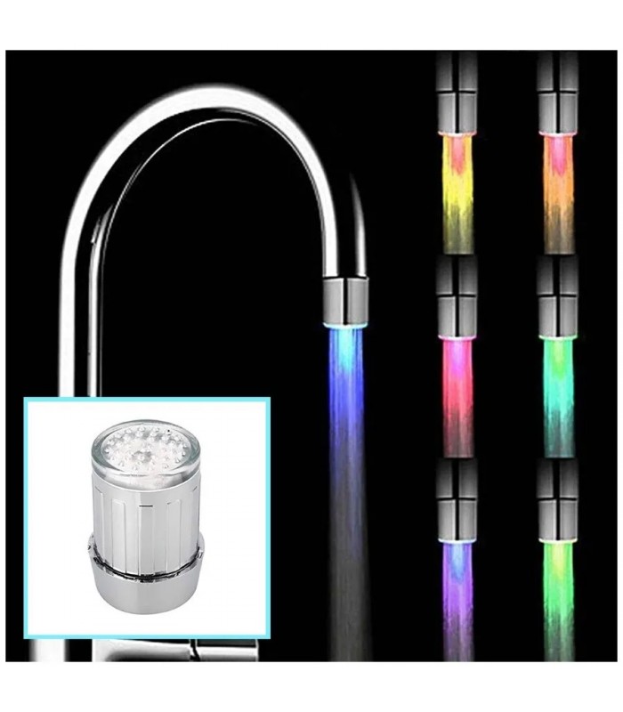 Xtreme Adaptateur de robinet DEL à changement de couleur activé par l′eau - Multicolore