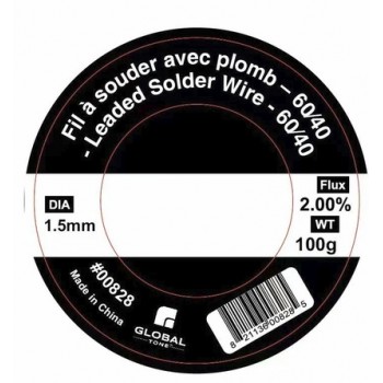 Soudure au plomb 60/40 avec flux 2 %, bobine de 100 g