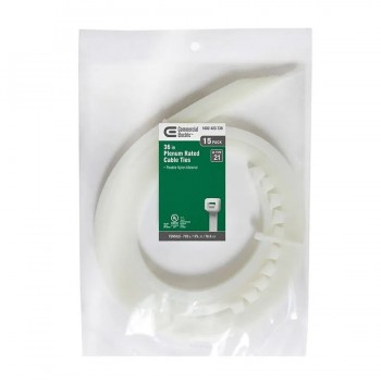 Attache autobloquante en nylon de 36 po. - Blanc - Paquet de 15