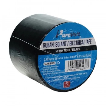 PureVolt Ruban électrique isolant jusqu’à 600 V en PVC - 50 mm X 7,6 m - Noir