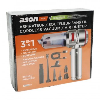 Ason Tech Cordless Handheld Vacuum with Air Duster/Inflator Functions - 100 W
