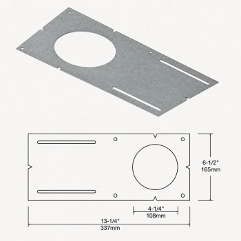PureVolt Plaque de prémontage en acier pour lumière encastrée -Style C - 4 po
