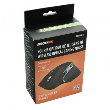 Ason Tech Wireless RGB Gaming Mouse - 8 Buttons - 3200 DPI - Black