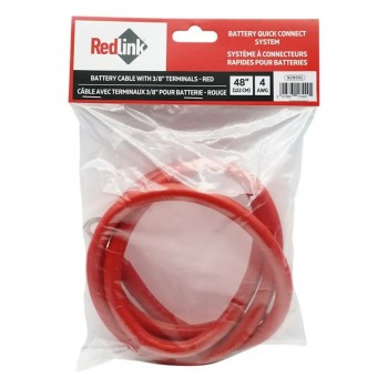 RedLink Câble avec terminaux 3/8 po pour batterie - 4 AWG - 122 cm - Rouge