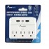 PureVolt Adaptateur mural à 3 prises et 3 ports USB A/C - 490 J - 125 V - 15 A - Blanc