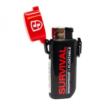 Briquet de survie au butane rechargeable avec étui flottant étanche