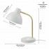 Lampe de bureau GLOBE Willow à tête pivotante - 38,1 cm - Blanc et or