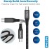 PHILIPS DLC5206A/00 - Câble USB A vers USB-C - 200 cm - Câble de Charge tressé - Noir