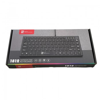 R8 1812 Clavier USB filaire compact ultra-mince à 83 touches – Noir