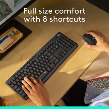 Logitech MK295 Ensemble clavier et souris sans fil avec technologie SilentTouch, pavé numérique complet, suivi optique avancé – Graphite (Remis à neuf)