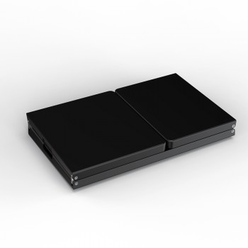 R8 GT302 Clavier portable Bluetooth sans fil pliable ultra-mince à 64 touches avec pavé tactile, interrupteurs à ciseaux et batterie rechargeable – Noir