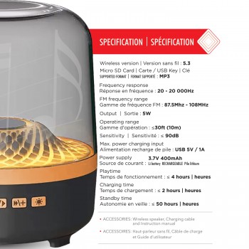 Escape Enceinte TWS sans fil avec spectacle lumineux RGB dynamique