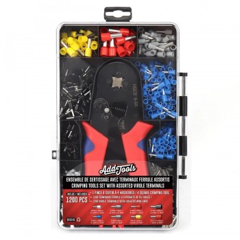 AddTools Pince à sertir avec terminaux virole - Carré - 22-7 AWG - 1200 pièces