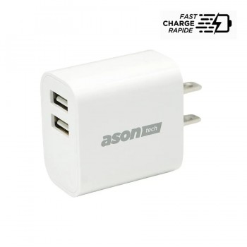 Ason Tech Chargeur mural USB à 2 ports - 5 V - 3,1 A - 15,5 W - Blanc