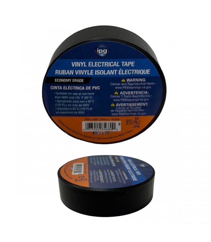 Ruban Isolant Électrique en Vinyle 19mm x 18,2m – Noir