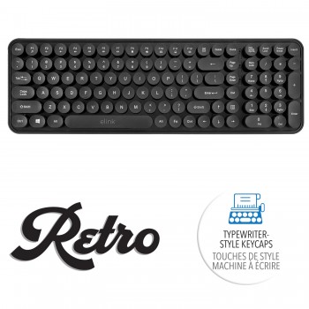 eLink Clavier Sans Fil Rétro Style Machine à Écrire – Clavier pleine taille