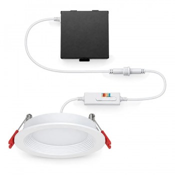Luminaire encastré DEL GLOBE - 4 po - 9 W - TCC ajustable - Blanc