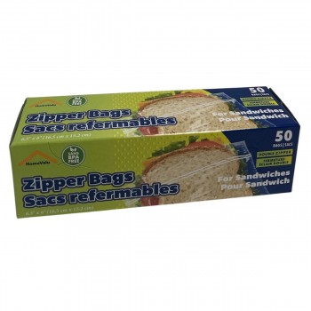 HomeValu – Sacs refermables pour sandwichs, 16,5 × 15,2 cm - 50 sacs
