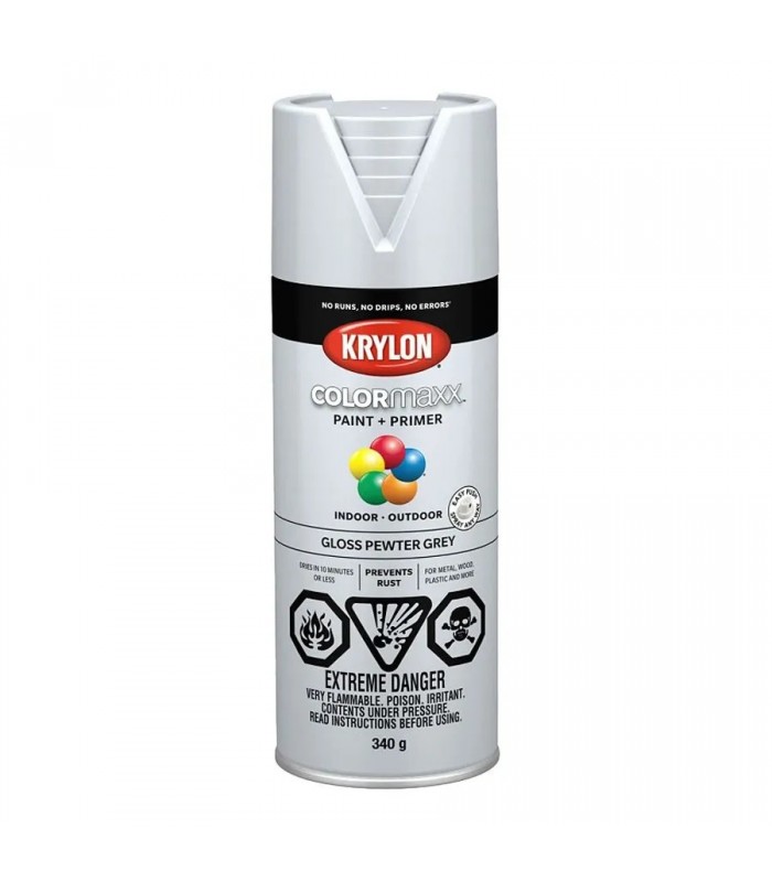 Peinture aérosol intérieur/extérieur KRYLON - 340 g - Gris étain lustré Peinture aérosol intérieur/extérieur KRYLON - 340 g - Gris étain lustré