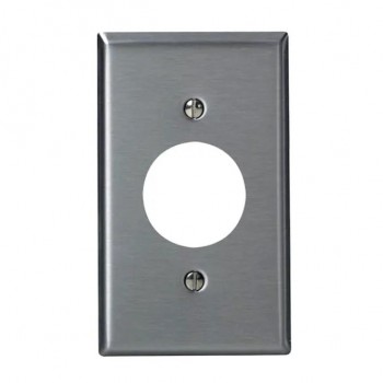 Plaque murale LEVITON pour prise ronde 3.6 mm – Acier inoxydable