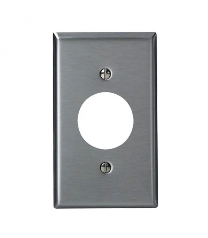 Plaque murale LEVITON pour prise ronde 3.6 mm – Acier inoxydable