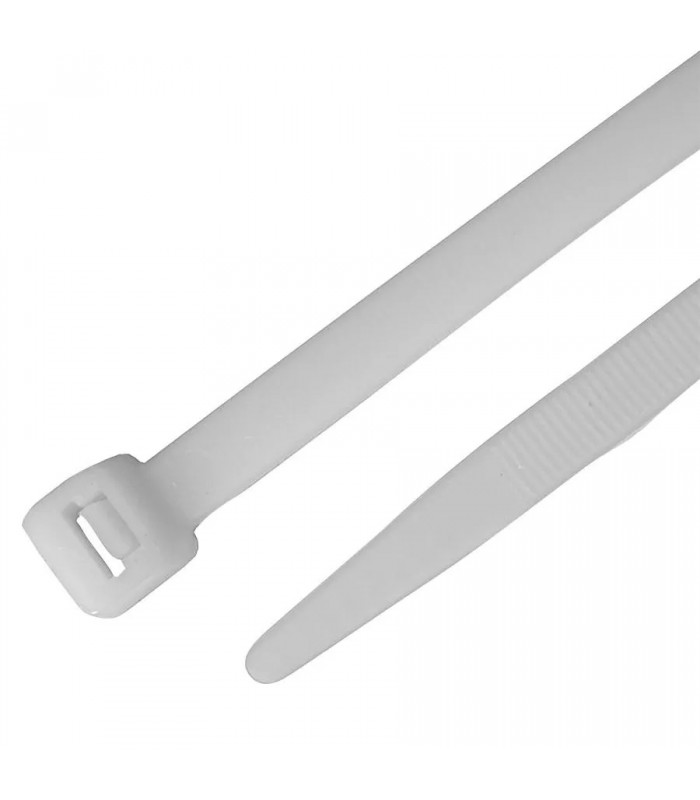 Attache autobloquante en nylon - 24 po. - Blanc - Paquet de 100