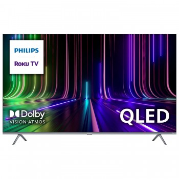 Philips Téléviseur intelligent Roku QLED 55 po 4K UHD HDR, Dolby Vision, Télécommande vocale, 60 Hz – Recertifié
