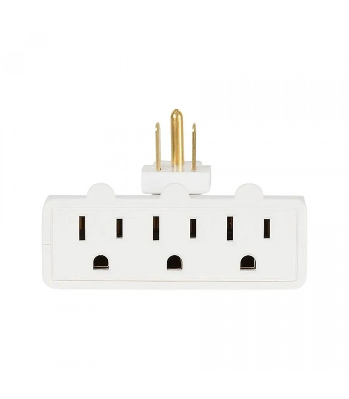 PureVolt Adaptateur mural pivotant à 3 prises - NEMA 5-15P - 125 V - 15 A - Blanc PureVolt Adaptateur mural pivotant à 3 prises - NEMA 5-15P - 125 V - 15 A - Blanc
