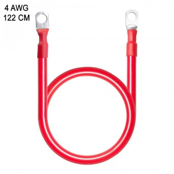 RedLink Câble avec terminaux 3/8 po pour batterie - 4 AWG - 122 cm - Rouge