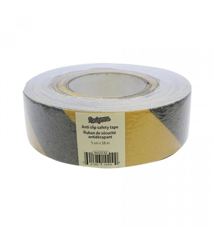 RedTools Ruban antidérapant - 5 cm X 18 m - Jaune/Noir RedTools Ruban antidérapant - 5 cm X 18 m - Jaune/Noir