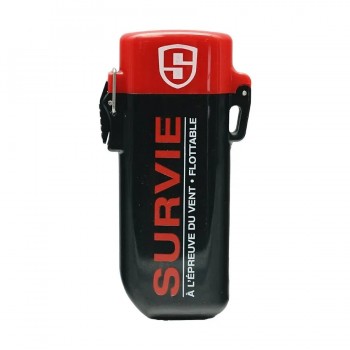 Briquet de survie au butane rechargeable avec étui flottant étanche