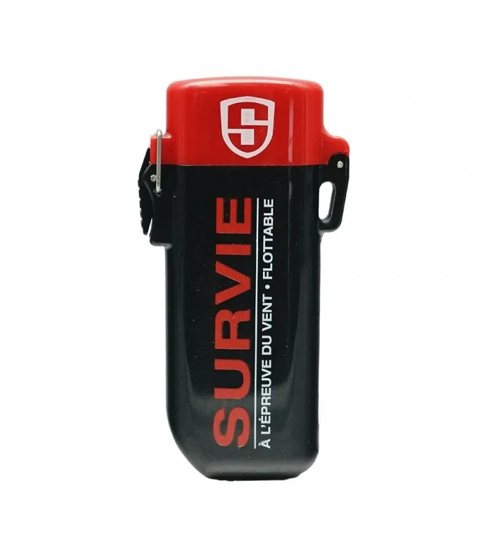 Briquet de survie au butane rechargeable avec étui flottant étanche Briquet de survie au butane rechargeable avec étui flottant étanche