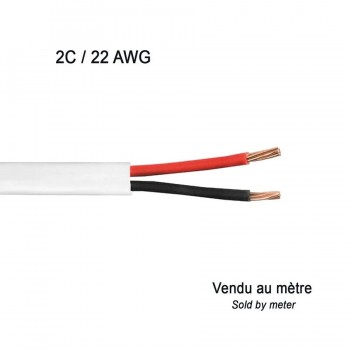 Câble de fils multibrins 2/22 AWG cuivre étamé - CMR - Blanc - Vendu au mètre