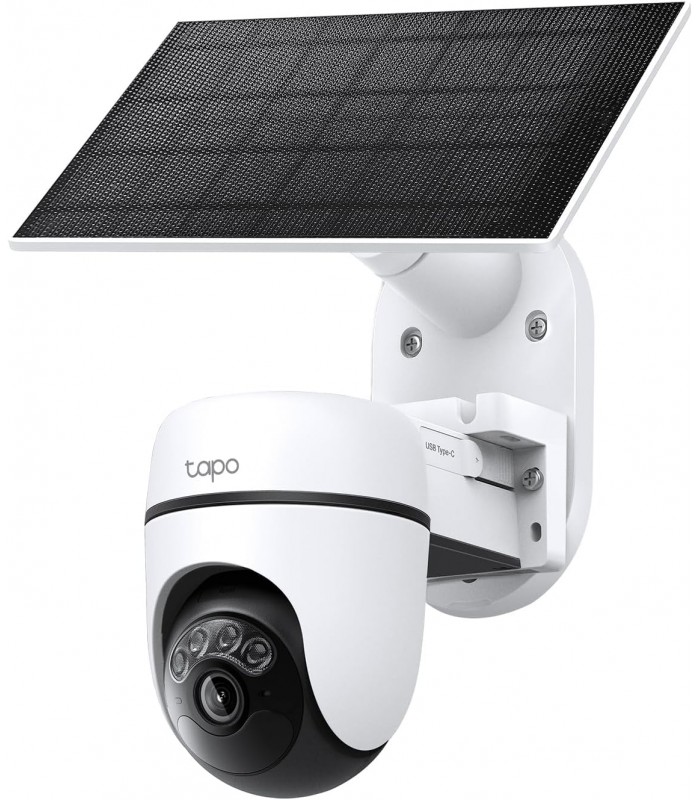 Tapo C610 Kit de caméra de sécurité extérieure panoramique/inclinable alimentée par panneau solaire