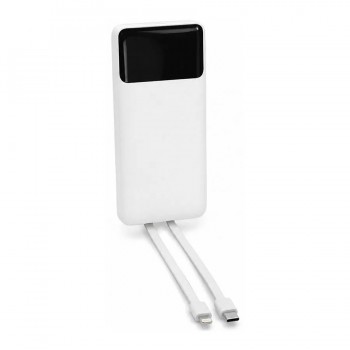 Wellson 18W Power Bank with Built-In USB-C/Lightning Cables - 10,000 mAh