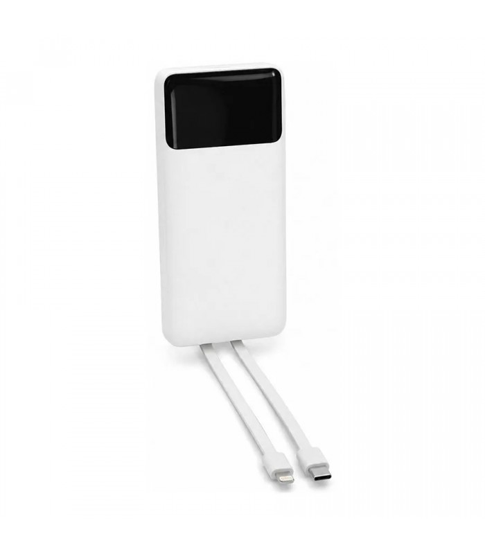 Wellson 18W Power Bank with Built-In USB-C/Lightning Cables - 10,000 mAh