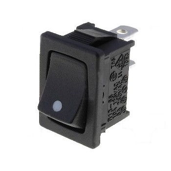 Rocker switch 3P 125VAC 10A Black ON(Momentary)/OFF /ON