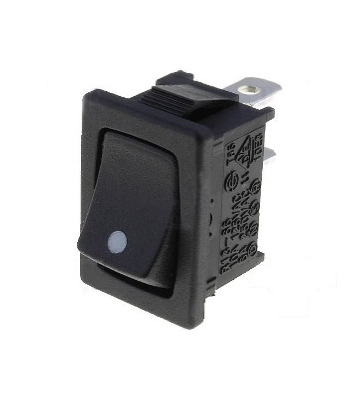 Rocker switch 3P 125VAC 10A Black ON(Momentary)/OFF /ON