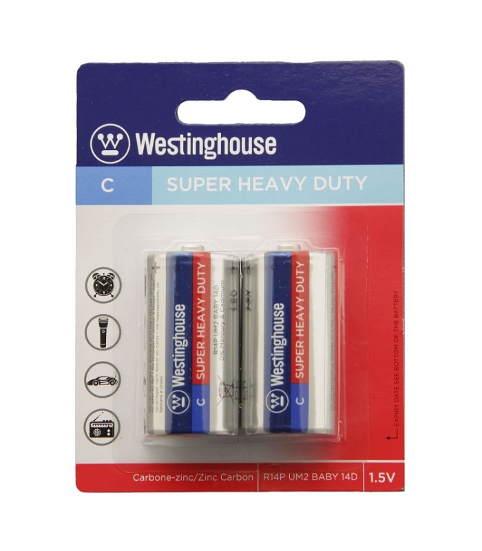 Pile Alcaline C Super Heavy Duty de Westinghouse - Paquet de 2