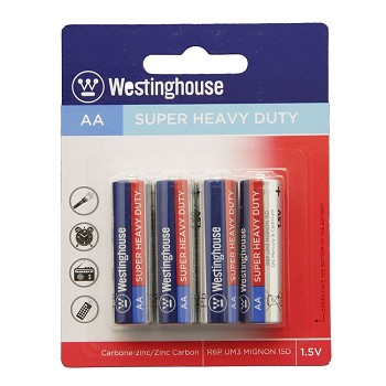 Westinghouse AA Super Heavy Duty 4 Pack