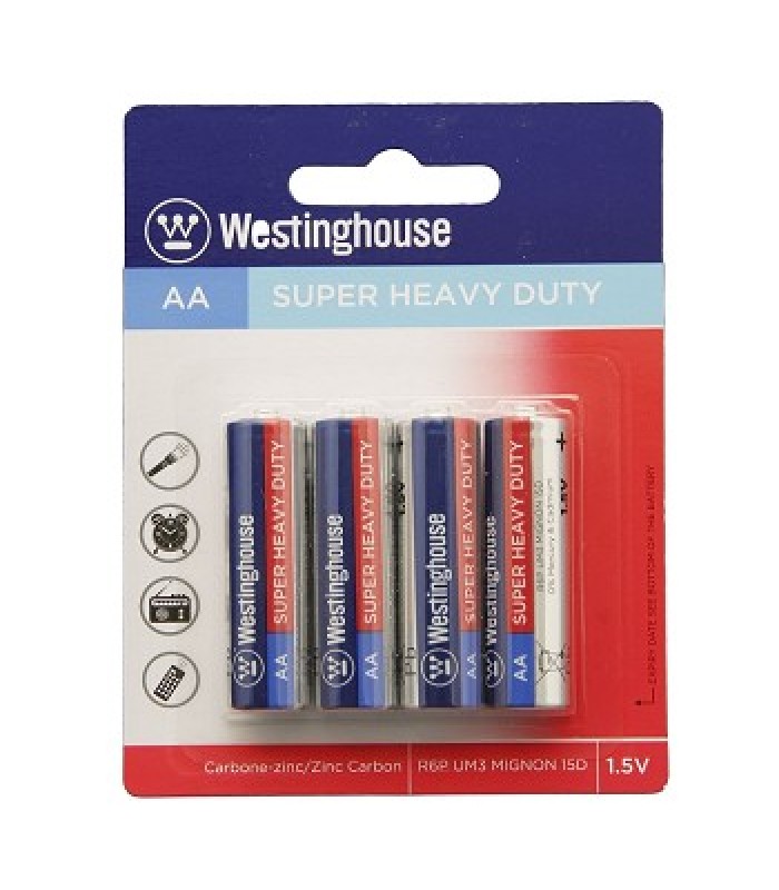 Pile Alcaline AA Super Heavy Duty de Westinghouse - Paquet de 4