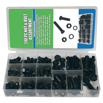 Assortiment d'écrous et boulons - 240 pcs