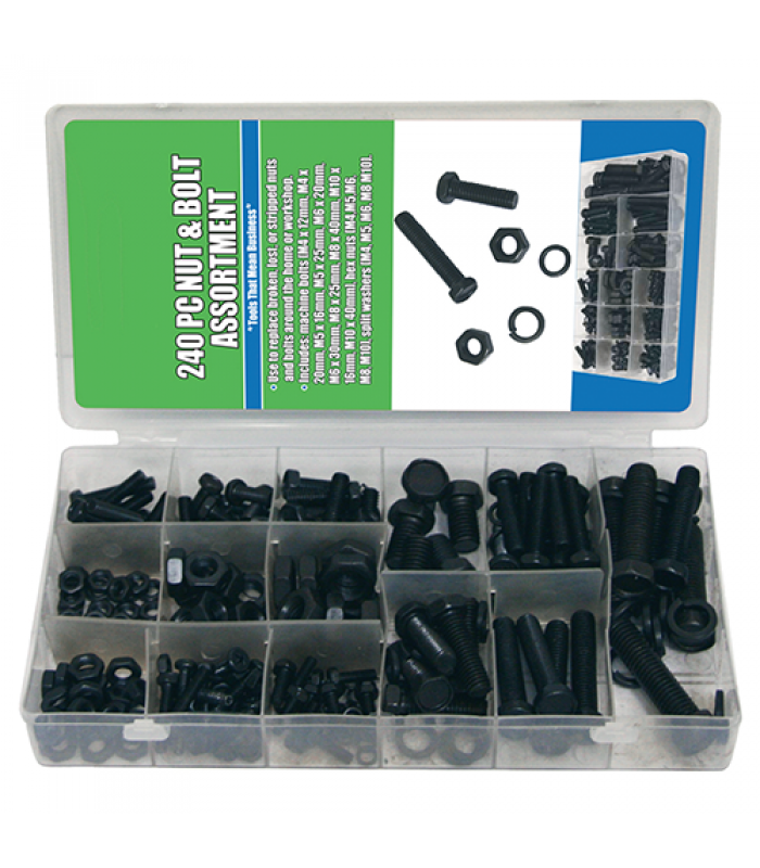 Nut and bolt assortment - 240 pcs