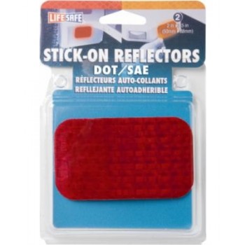 Life Safe RE7070 DOT Red 2 x 3.5 High Visibility Reflective Stick On Reflector