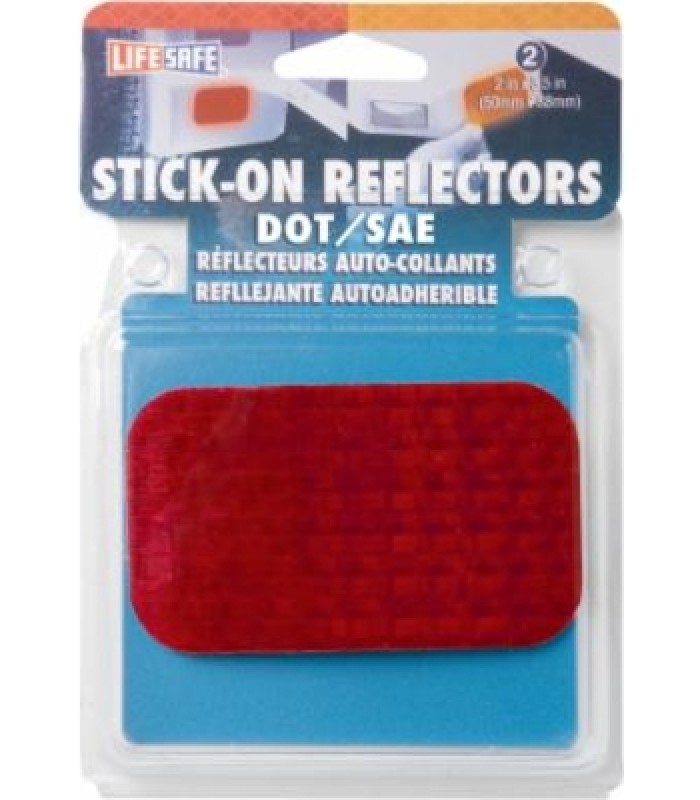 Réflecteurs à lentille Rouge de 2 po x 3,5 po DOT de Life Safe - Paquet de 2