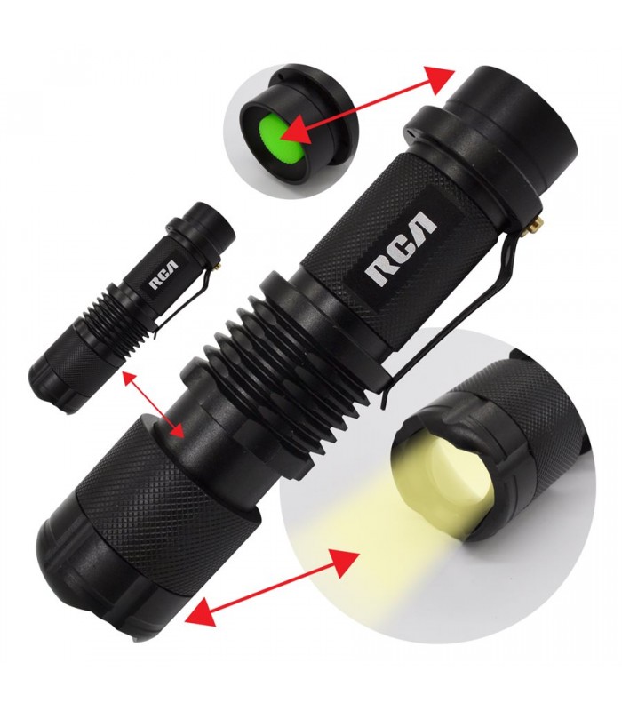 RCA LED Tactical flashlight with Zoom